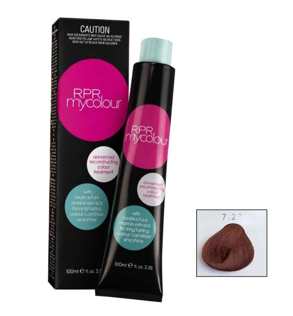 RPR MyColour C7.23 professional hair colour shade with matching colour swatch