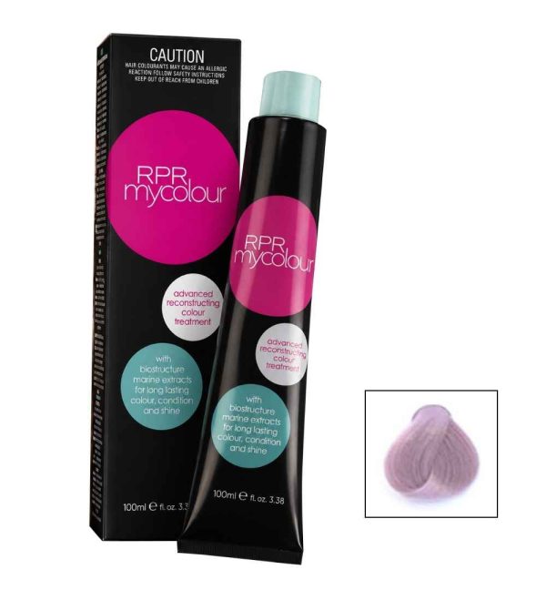 RPR MyColour Violet Ash professional hair colour tube and colour swatch