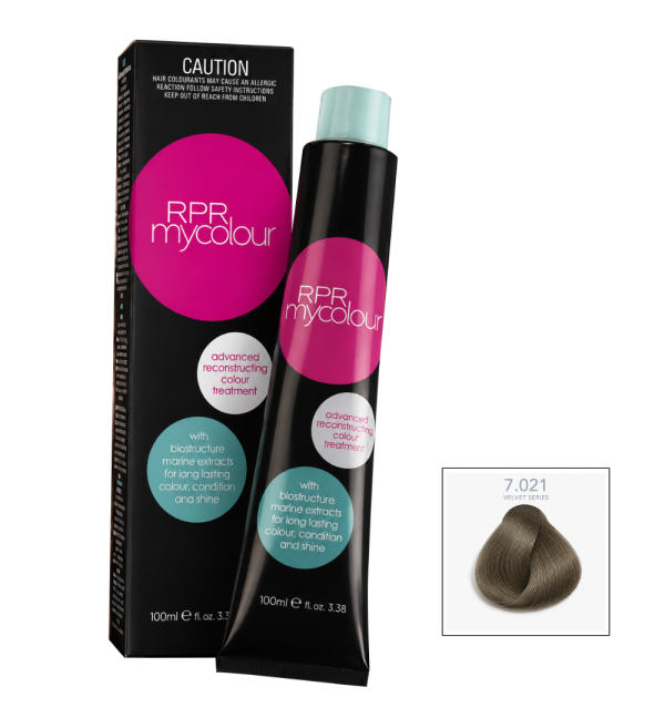 RPR MyColour C7.021 professional hair colour shade with matching colour swatch