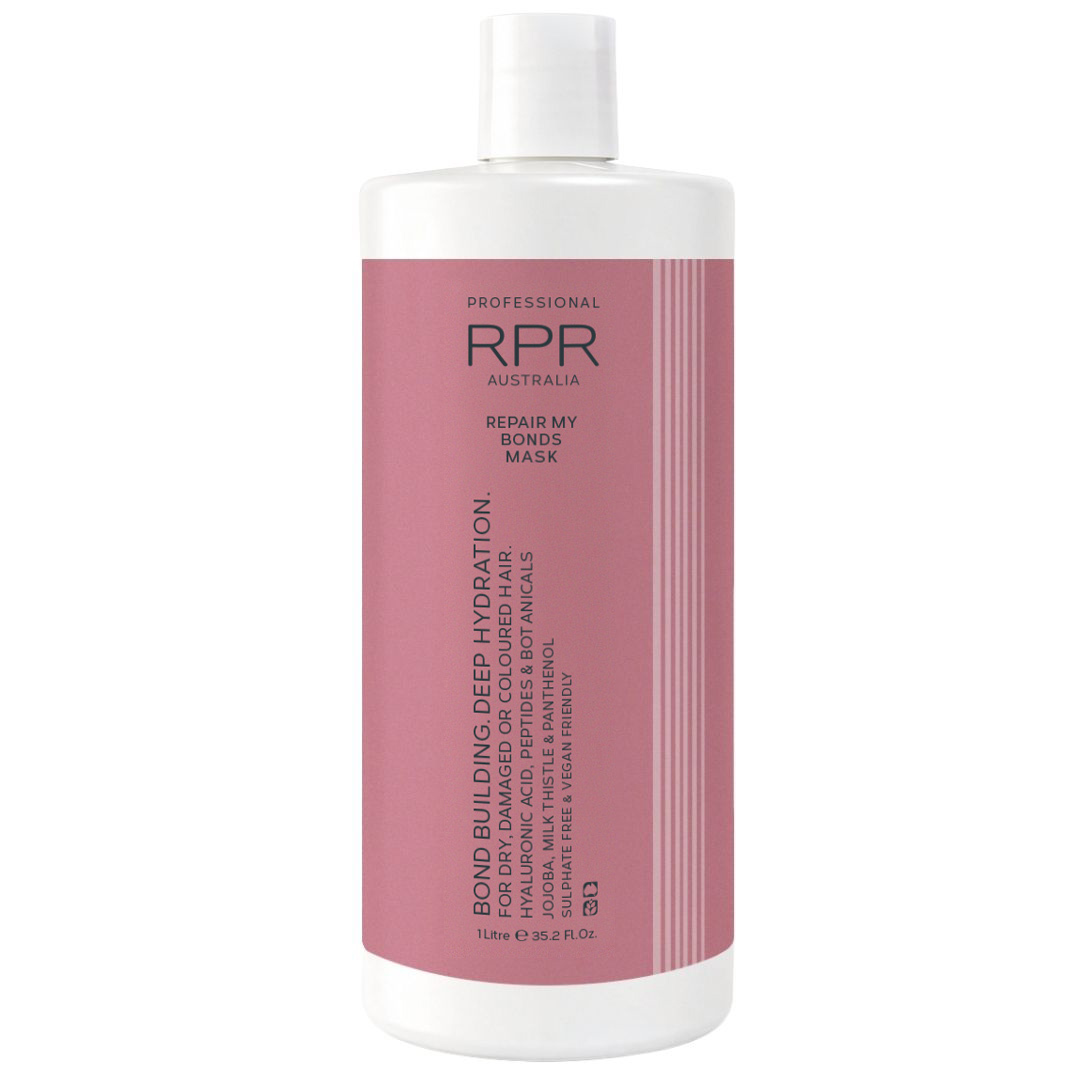 RPR Repair My Bonds Mask 1 Litre with hyaluronic acid, peptides and natural botanicals.